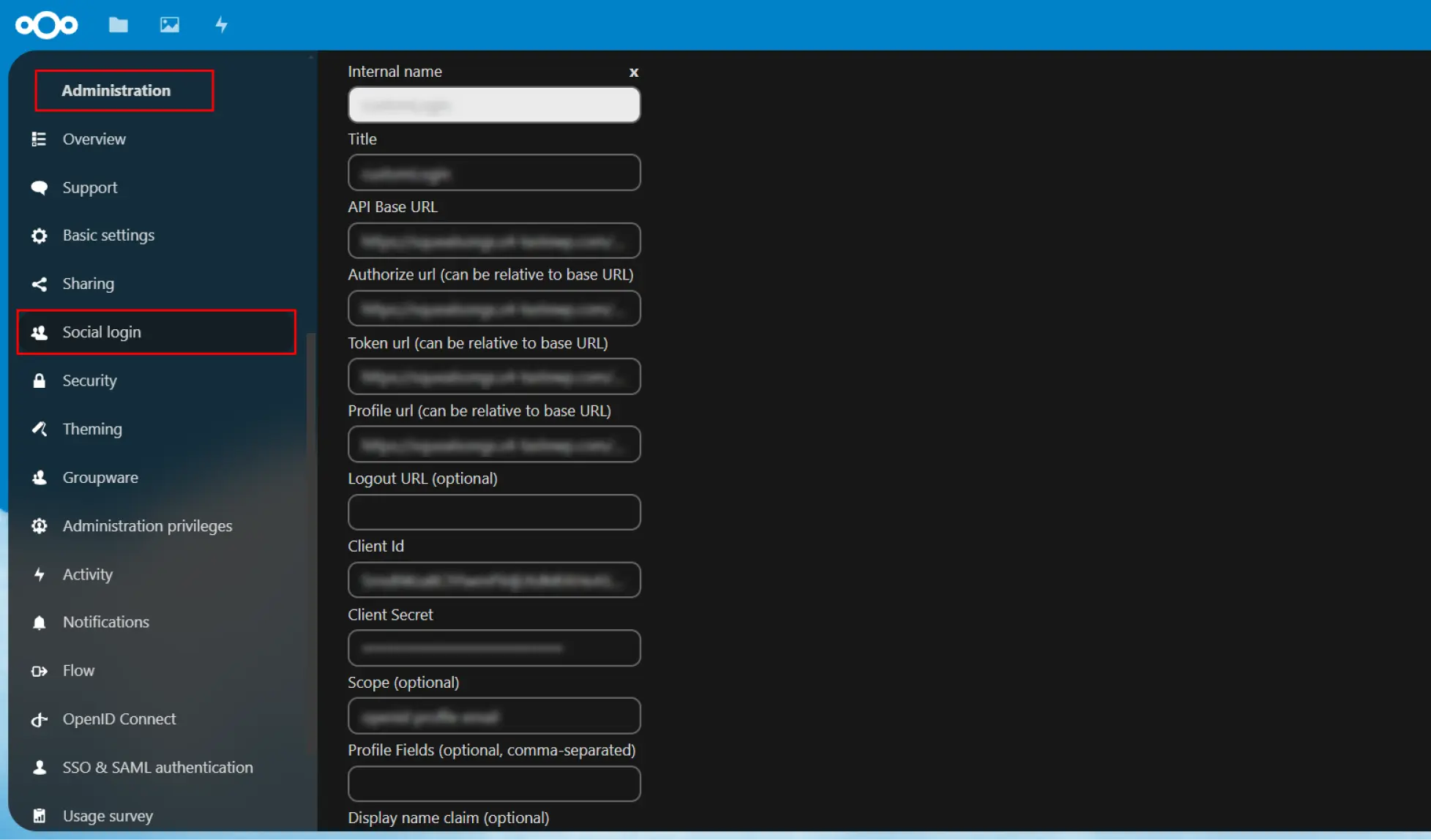 OAuth server Single Sign-On(SSO)WordPress- Administration settings