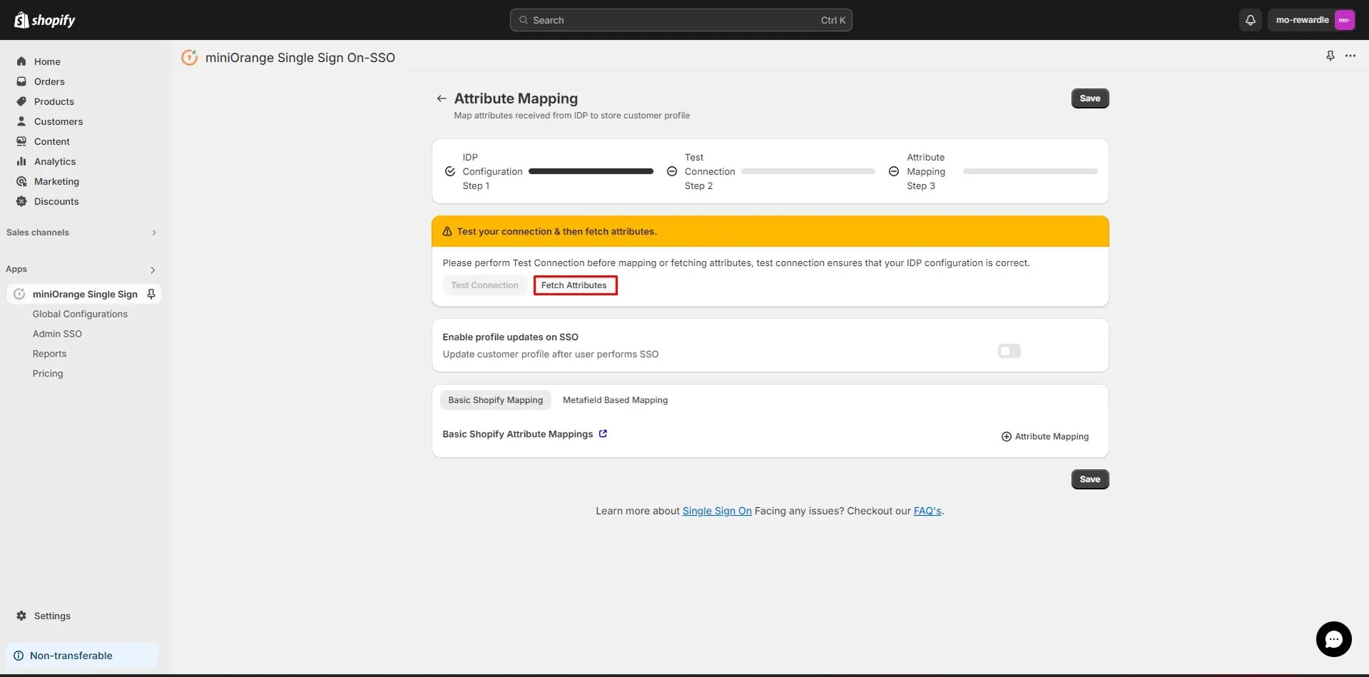 Fetch Attributes - Shopify Okta SSO